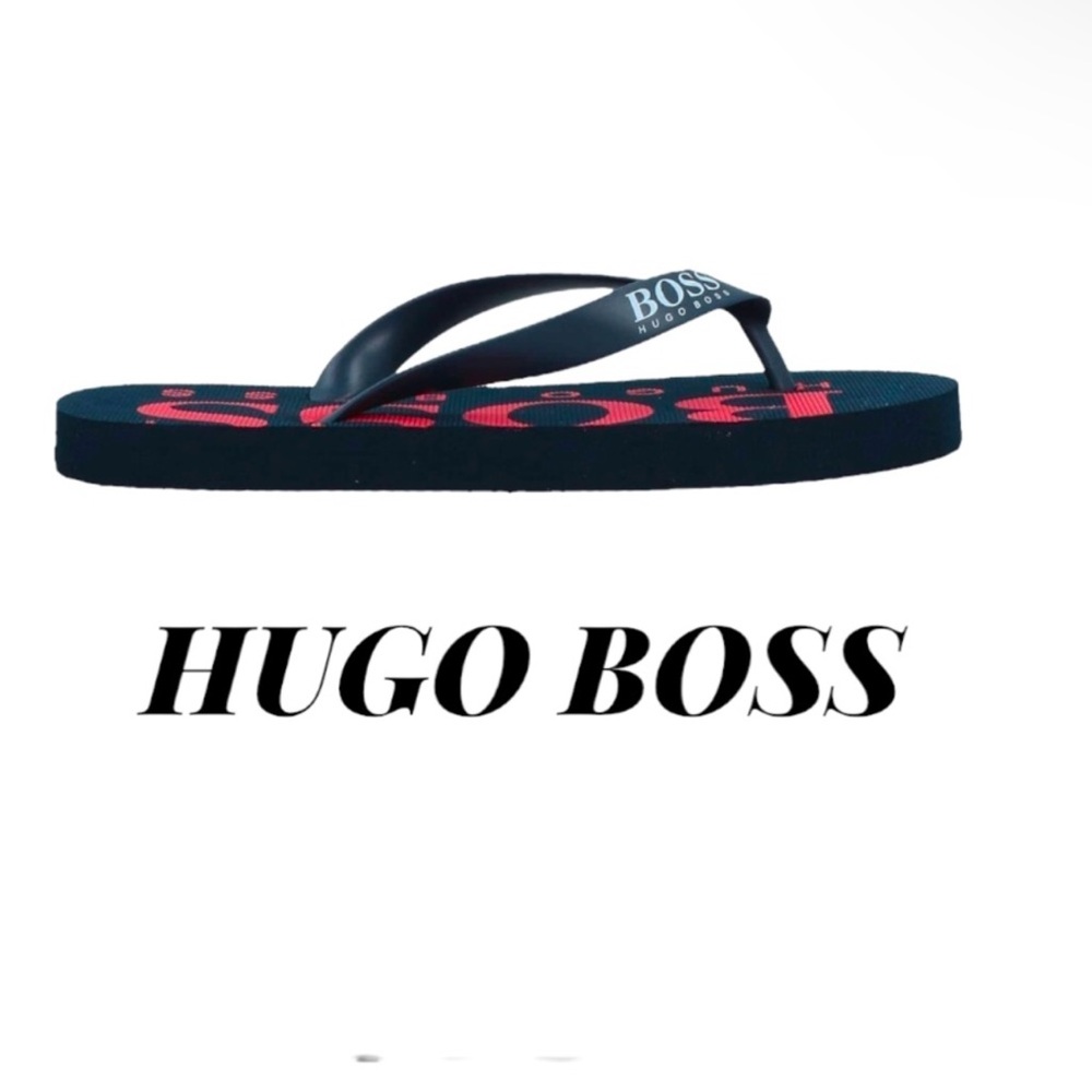 Brand new authentic Hugo Boss boys designer waterproof flip flops sandals sz 13